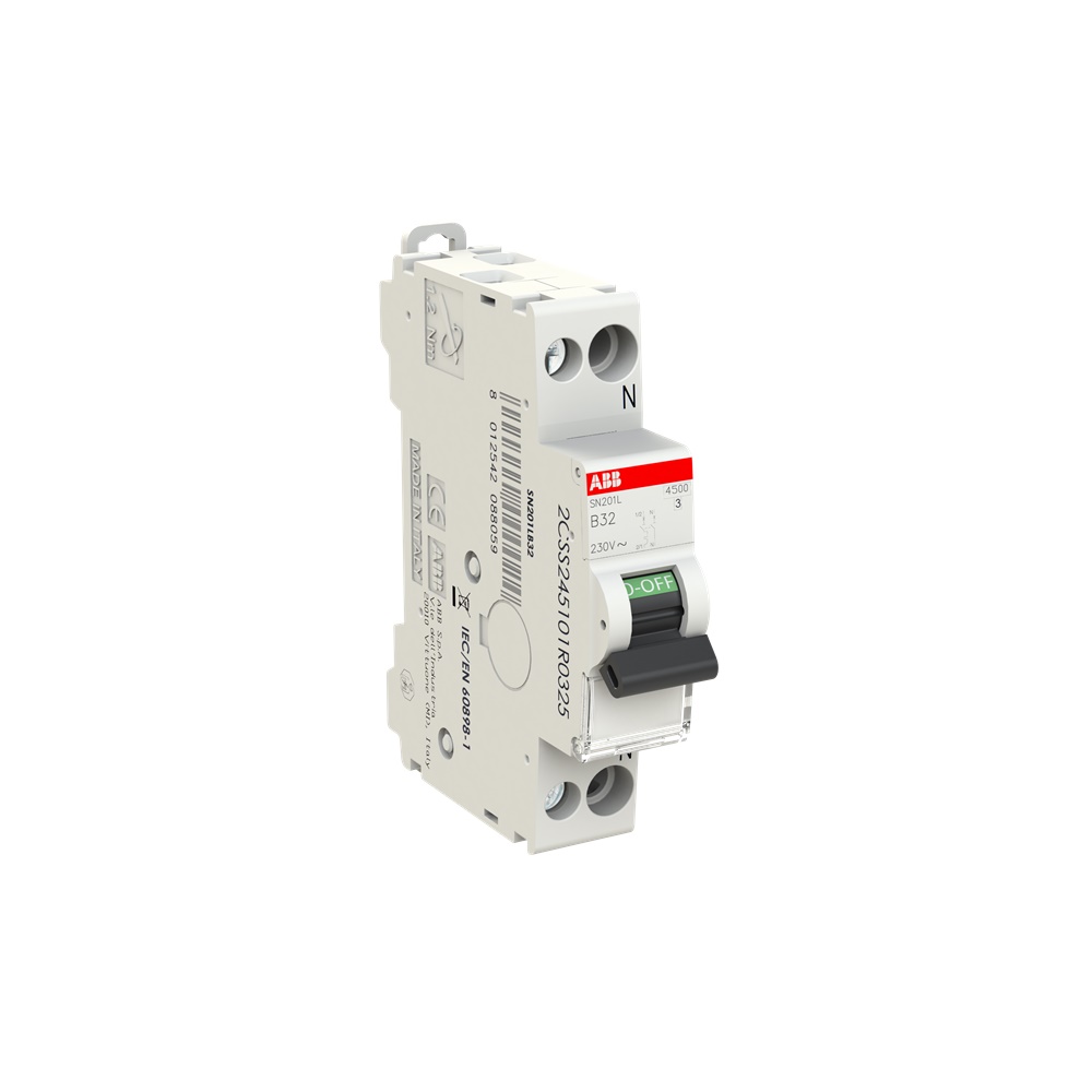 Interruttore automatico unipolare SN201L B32 32A B 4,5kA protezione impianti elettrici domestici e industriali