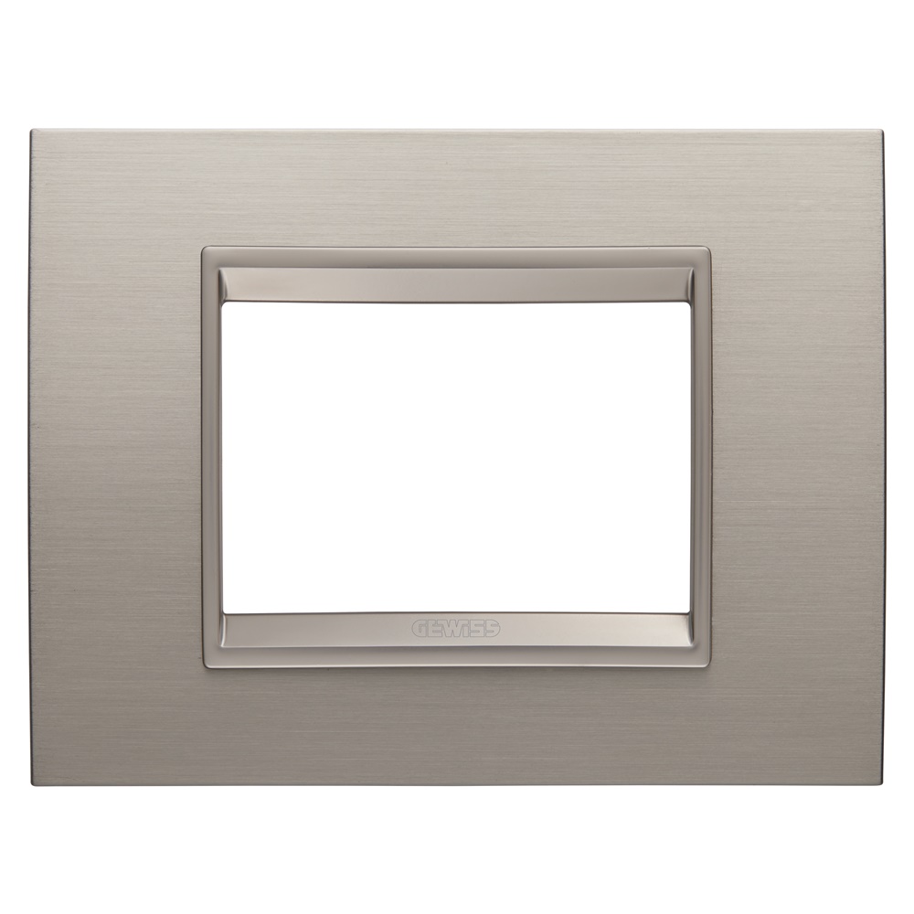 PLACCA LUX - IN METALLO - 3 POSTI - ALLUMINIO SPAZZOLATO - CORNICE BRONZO CHIARO OPACO - CHORUSMART