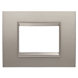 PLACCA LUX - IN METALLO - 3 POSTI - ALLUMINIO SPAZZOLATO - CORNICE BRONZO CHIARO OPACO - CHORUSMART