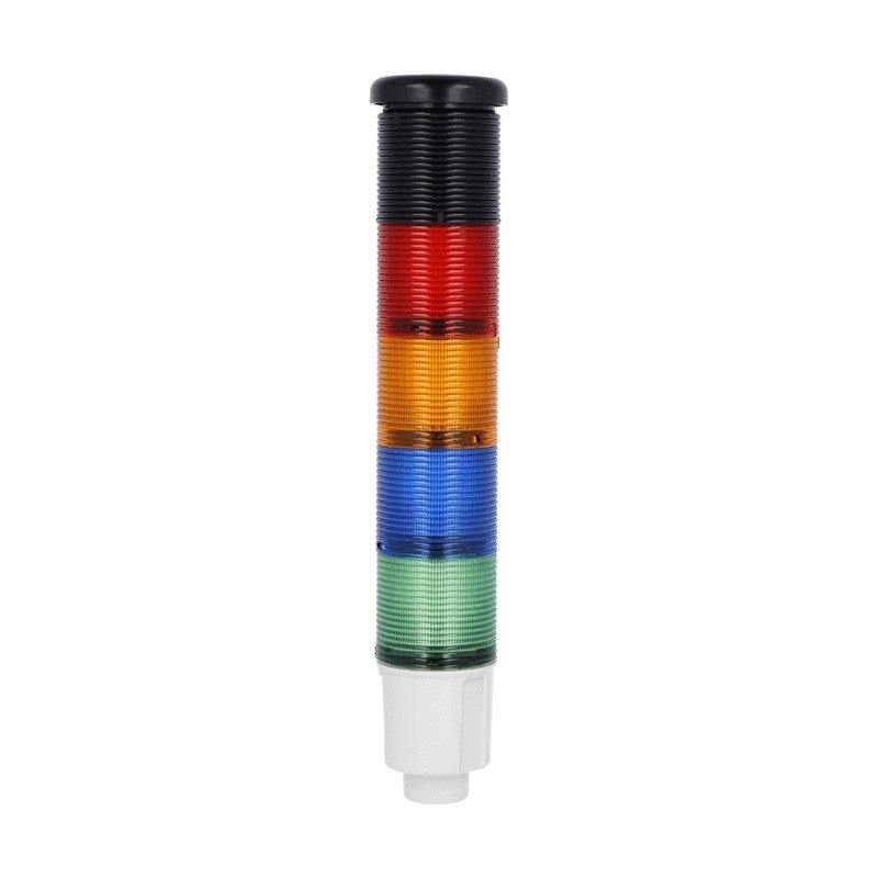 Colonna luminosa sonora 45mm LED integrato colori verde blu arancio rosso 24V DC suono fisso/intermittente