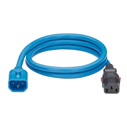 Cavo di alimentazione con blocco, da IEC C14 a IEC C13, 1,8 m, blu