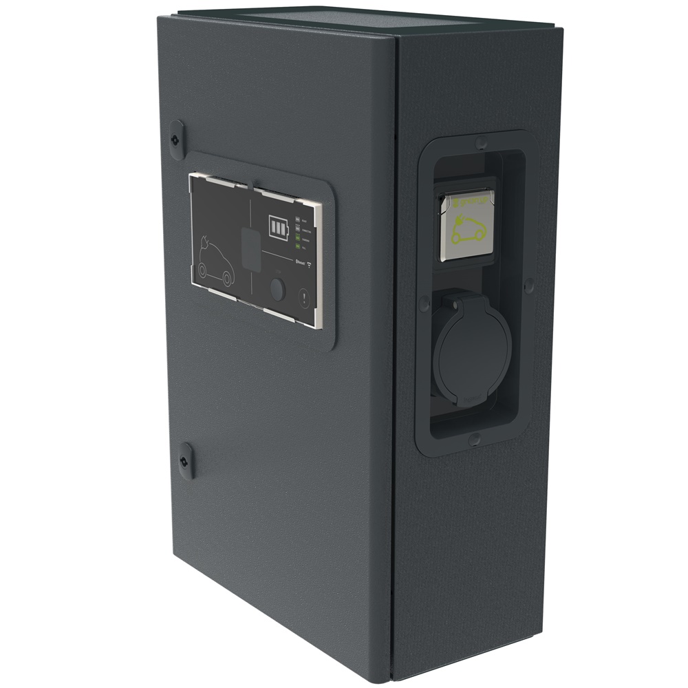 Stazione ricarica Green Up Premium metallo 22 kW monofacciale 1 veicolo Bluetooth parete/pavimento