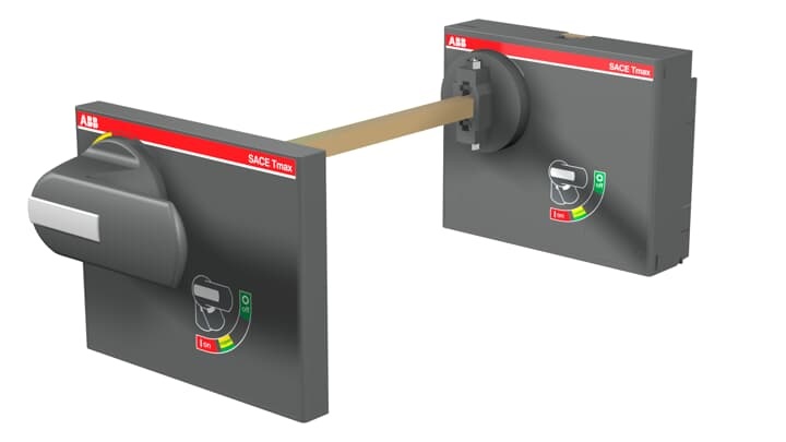 Maniglia rotativa rinviata regolabile 500mm con dispositivo blocco e interblocco per interruttore XT6 uso industriale