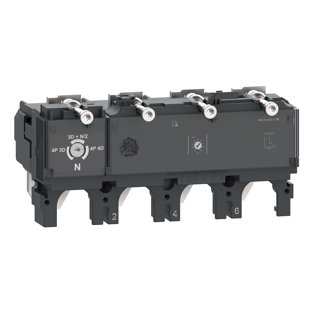 Sganciatore MicroLogic 1.3M 320A 4 poli 3D protezione motore ComPacT NSX400/630