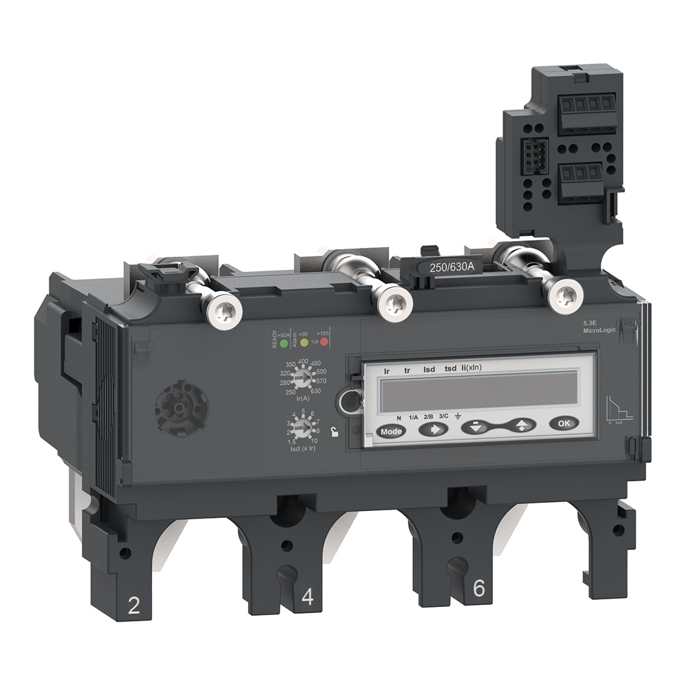 Sganciatore MicroLogic 5.3E 630A 3 poli con protezioni elettroniche base e misuratore energia per ComPacT NSX630