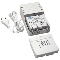 Amplificatore TV UHF/VHF per digitale terrestre, potenziamento segnale stabile, compatibile impianti domestici, alta affidabilità e durata