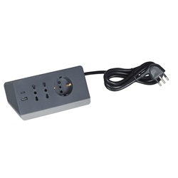 Multipresa scrivania 3 prese + 2 USB A+C 2m grigia