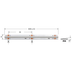 STR.LED COB RGB 15W/M 24V IP20 striscia LED flessibile per illuminazione interna personalizzata