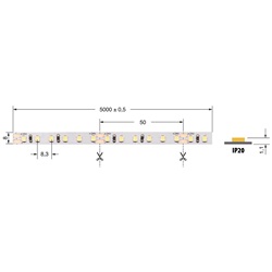 LEDSTRIP 9,6W/MT 24V luce fredda IP20 illuminazione interna flessibile basso consumo