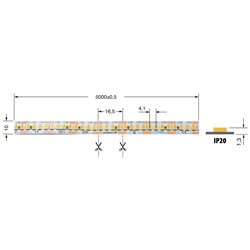 Striscia LED 13W/m 12V IP20 flessibile per illuminazione interna efficiente e versatile