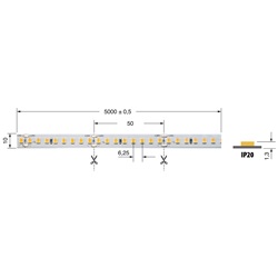STR.LED 19.2W/M BF 24V IP20 CRI90 striscia LED efficiente per illuminazione interna residenziale e commerciale