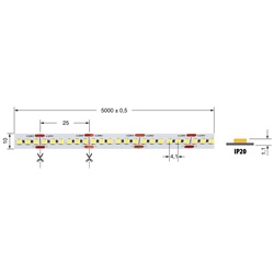 Striscia LED 20W/m 24V bianco freddo IP20 per illuminazione interna efficiente