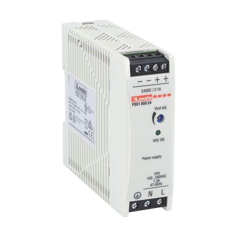 ALIMENTATORE SWITCHING 24VDC 50W FISSAGGIO GUIDA DIN MONOFASE