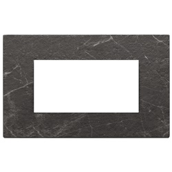 Placca 4 moduli pietra lavorata nero Marquina per installazioni elettriche