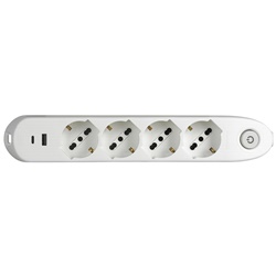 Multipresa 4 prese Schuko 2 USB interruttore casa ufficio