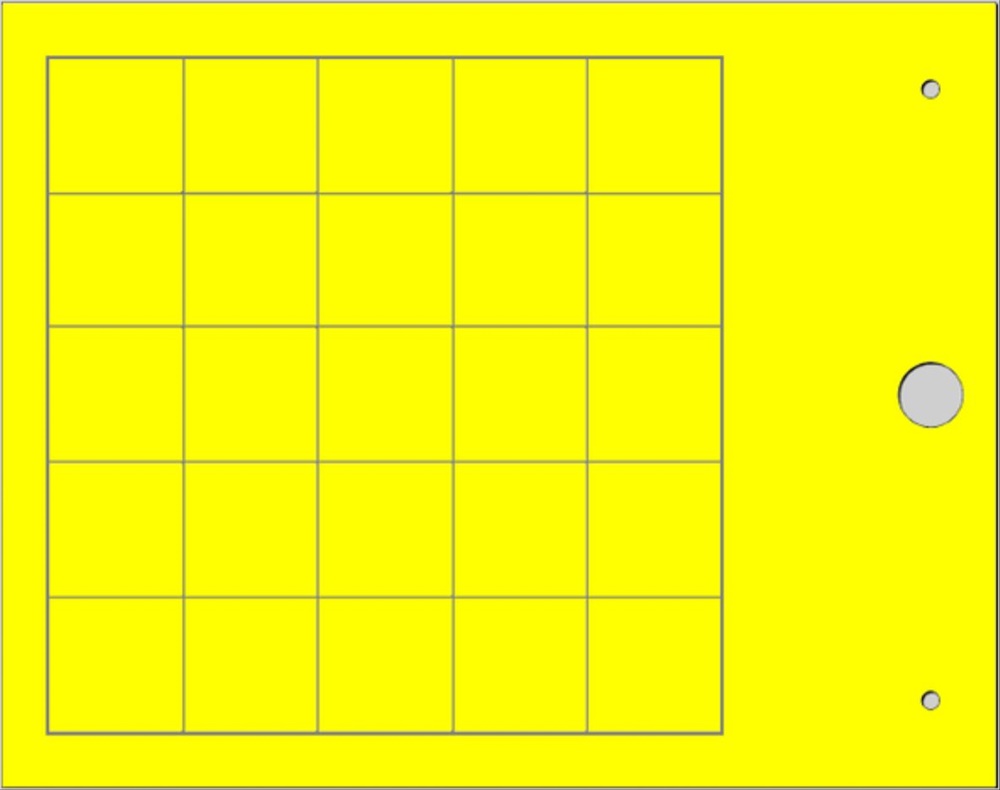 Targhetta adesiva gialla 21x21 mm per componenti industriali