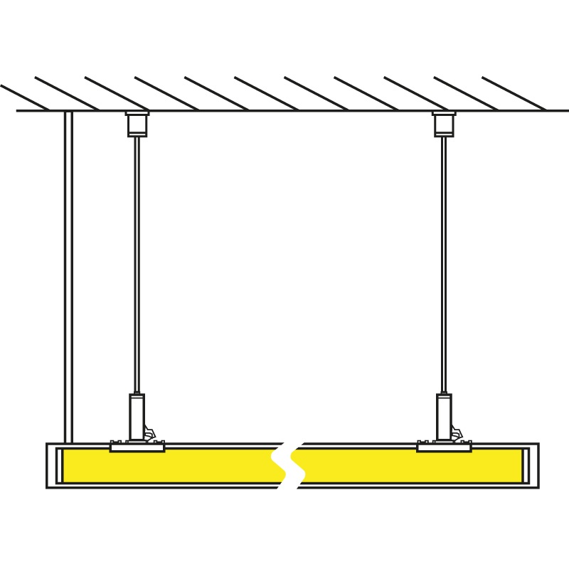 KIT PENDENTE ORIZZONT. NEON 360 illuminazione uniforme risparmio energetico interni ed esterni