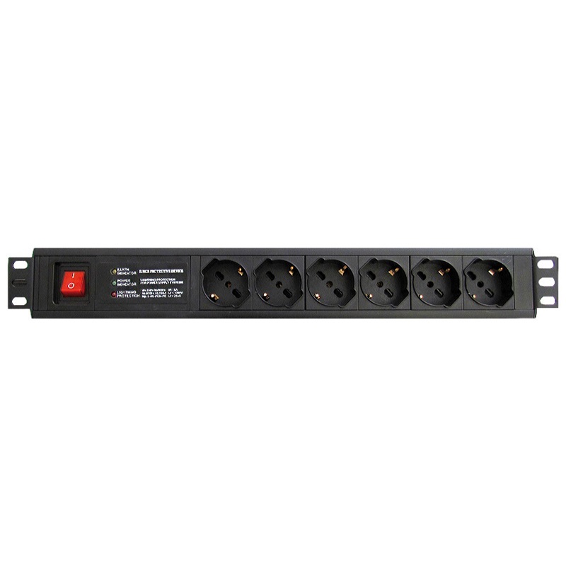 Multipresa da rack 6 prese protezione sovraccarico distribuzione energia ambienti professionali