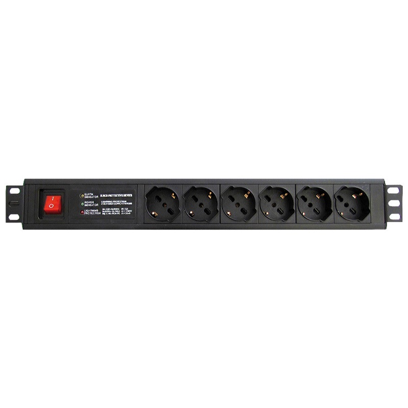 Multipresa da rack 6 prese protezione sovraccarico distribuzione energia ambienti professionali