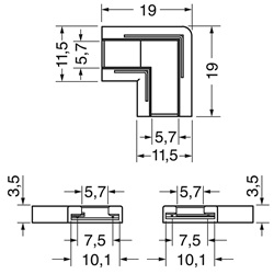 4PZ CONN.COB STR.ANGOLO 10MM 5,5A