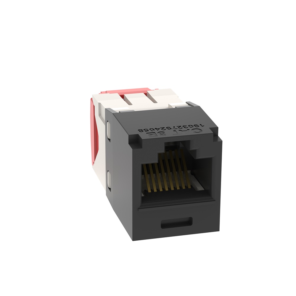 Mini-Com® UTP RJ45 Cat 5e TG Jack Module, nero, confezione da 24 pezzi
