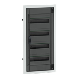 Centralino incasso PrismaSet XS 4x13 moduli porta fumé per impianti residenziali e terziari