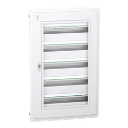 Centralino PrismaSet XS incasso 5x24 moduli porta vetro trasparente per uso residenziale e terziario