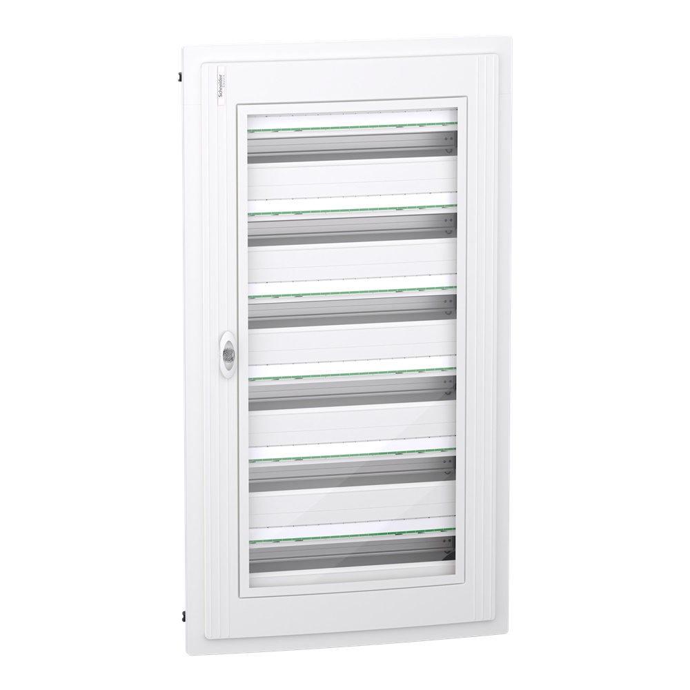 Centralino incasso PrismaSet XS 6x24 moduli porta vetro trasparente per uso residenziale e terziario