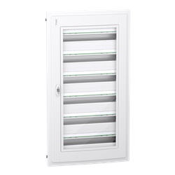 Centralino incasso PrismaSet XS 6x24 moduli porta vetro trasparente per uso residenziale e terziario