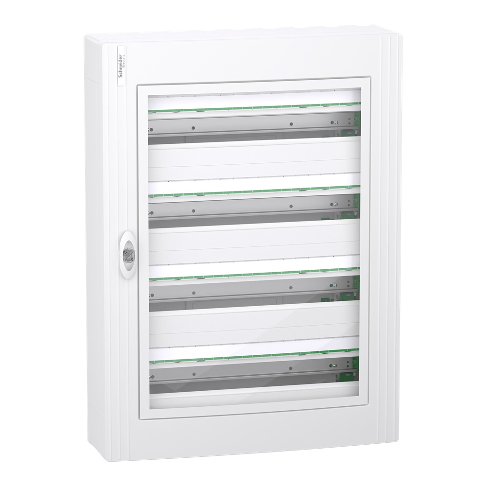 Centralino PrismaSet XS parete 4x24 moduli porta vetro trasparente IP40 residenziale terziario