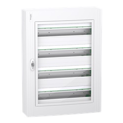 Centralino PrismaSet XS parete 4x24 moduli porta vetro trasparente IP40 residenziale terziario