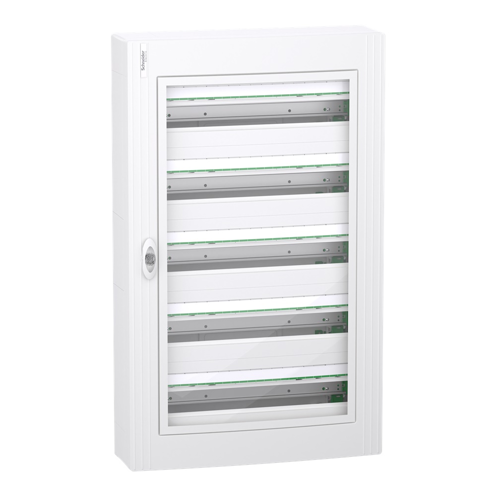 Centralino PrismaSet XS parete 5x24 moduli porta vetro trasparente IP40 residenziale e terziario