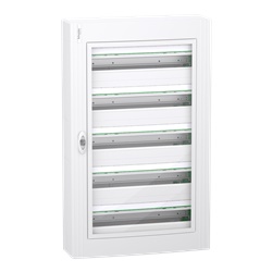 Centralino PrismaSet XS parete 5x24 moduli porta vetro trasparente IP40 residenziale e terziario