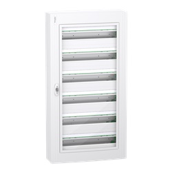 Centralino PrismaSet XS parete 6x24 moduli vetro trasparente IP40 residenziale-terziario