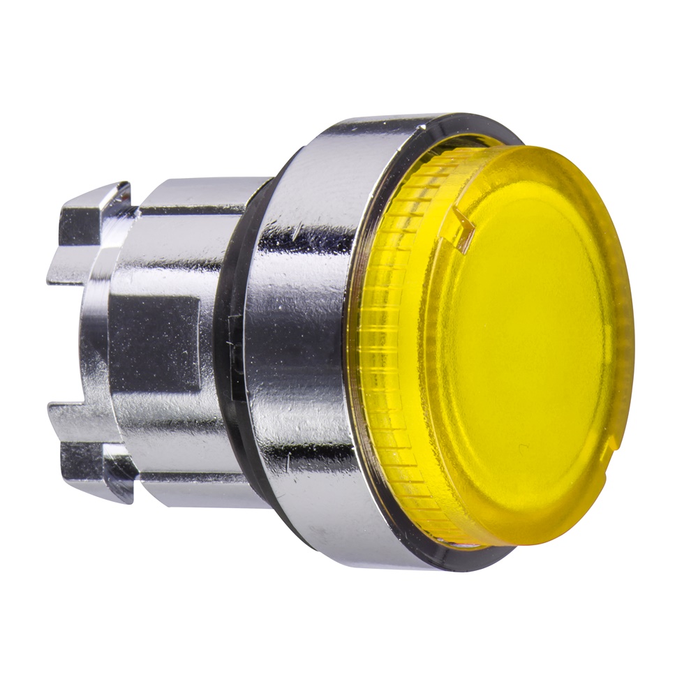 Testa selettore luminoso giallo  - Ø 22 - per LED universale