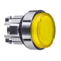 Testa selettore luminoso giallo  - Ø 22 - per LED universale