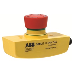 Pulsante arresto emergenza Smile 11 Ear Tina, LED stato, connettore M12, uso industriale sicurezza