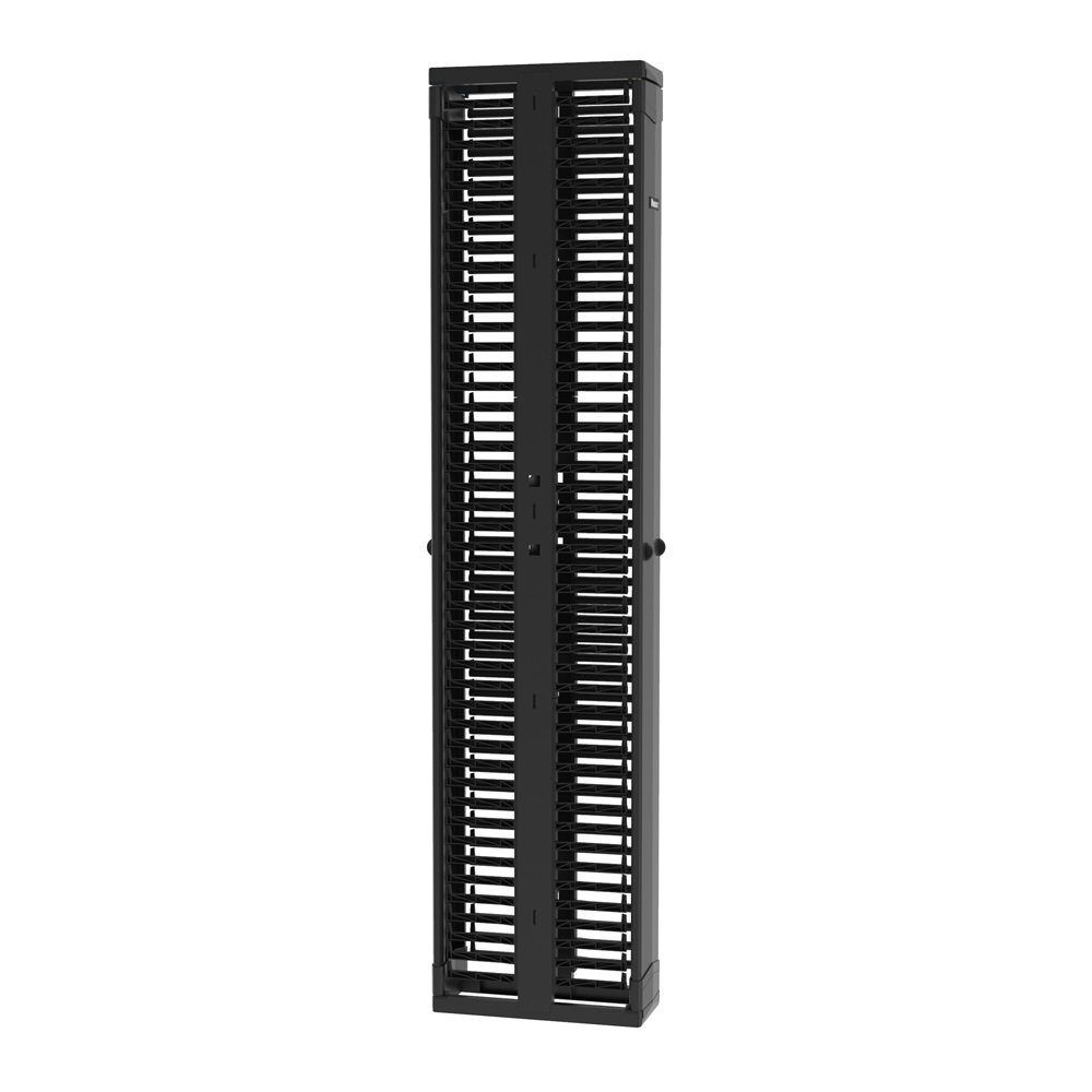 Manager verticale bifacciale PR2V, 45UR, larghezza 8. Larghezza, nero
