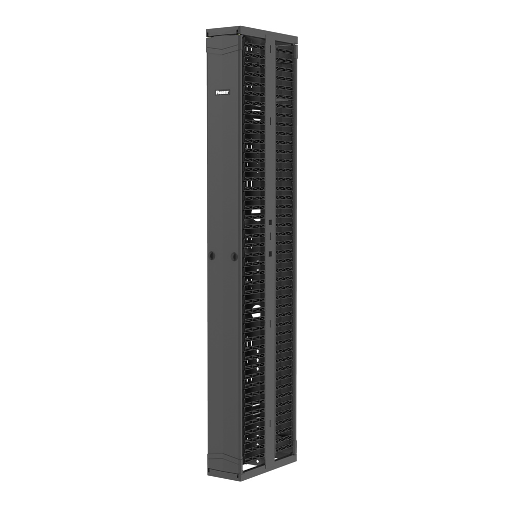 Manager verticale bifacciale PR2V, 45UR, larghezza 8. Larghezza, nero