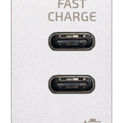 Alimentatore USB C+C 15W 3A 5V bianco cavo 1 metro per dispositivi elettronici