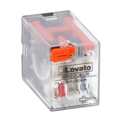 RELE INDUSTRIALE 2SC 7A 24VAC INDICATORE LED MONTAGGIO ZOCCOLO HR6XS2