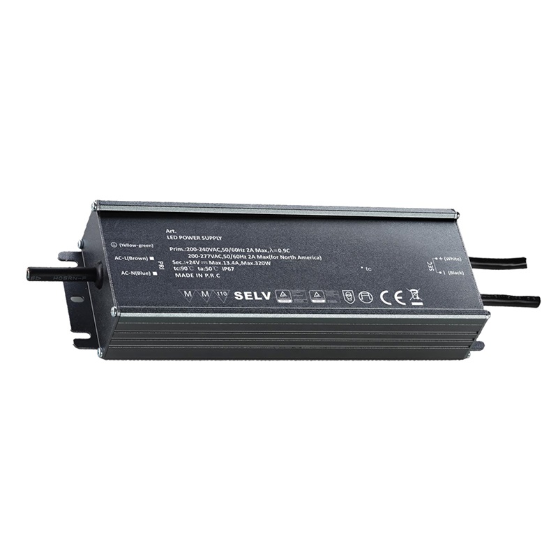 Driver LED 320W 24V CC IP67 compatto resistente per illuminazione esterna e industriale