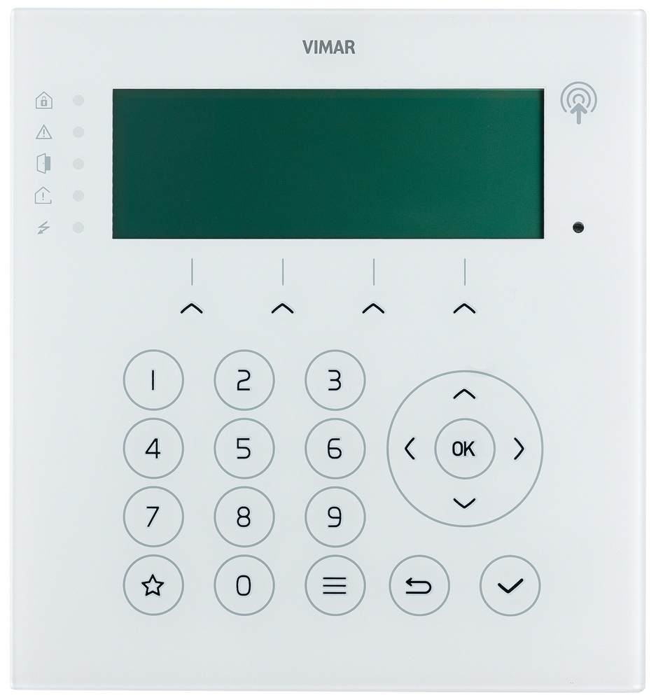 Tastiera By-alarm Plus display LCD monocromatico trasponder 2 zone installazione parete