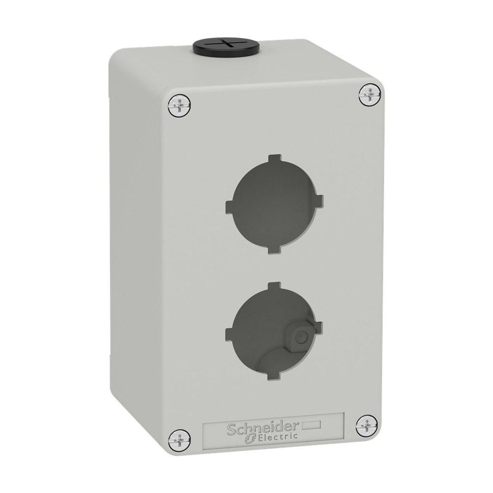 Pulsantiera in metallo grigia  M20 2 fori 30MM  80X130X77 UL CSA