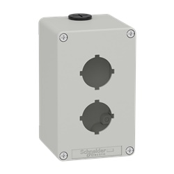 Pulsantiera in metallo grigia  M20 2 fori 30MM  80X130X77 UL CSA