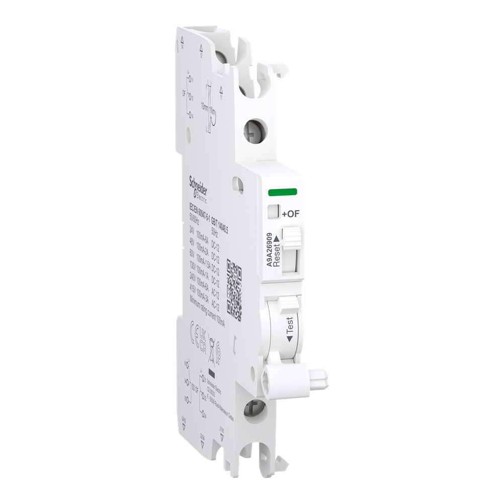 Contatto ausiliario Acti9 iOF+OF/SD per iC40/C60/iID/iSW-NA/RCA, 100mA to 6A, connessione dallalto e dal basso