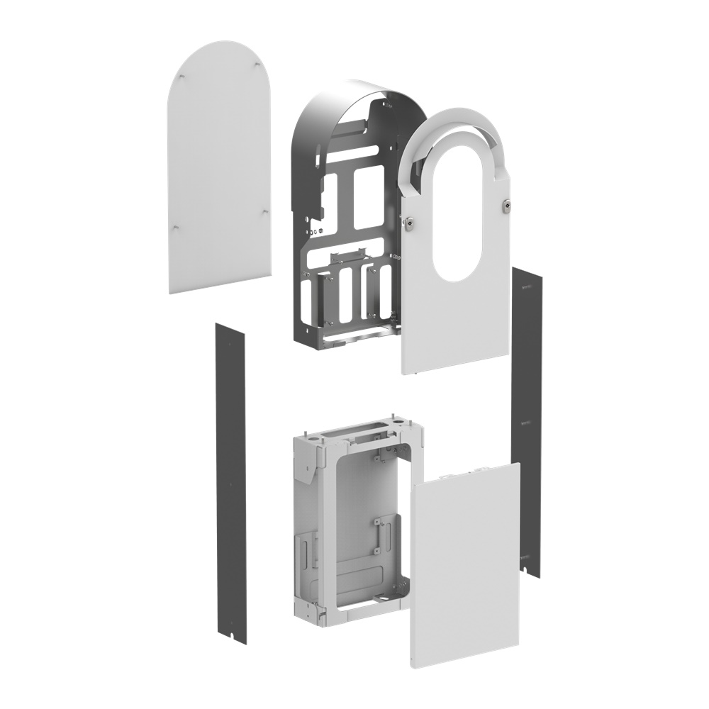 EVlink Pro AC kit metallico pavimento 1 postazione acciaio galvanizzato personalizzabile