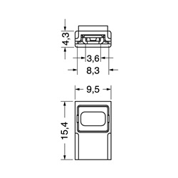 Connettore elettrico clip 4 poli 8 mm 5A compatto per impianti professionali