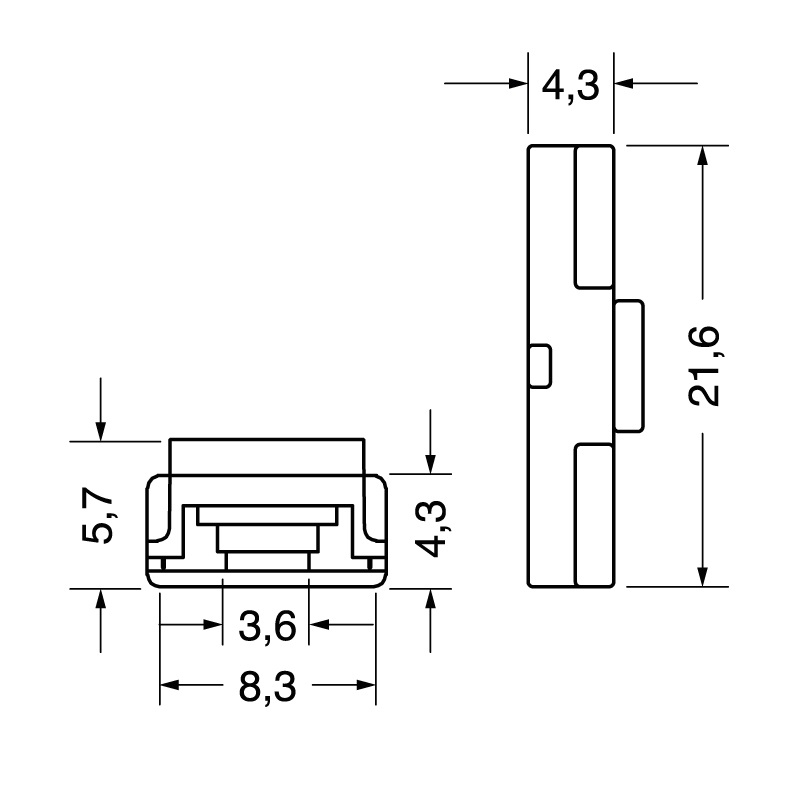 Connettore a clip 8mm 5A per collegamenti elettrici sicuri e rapidi in spazi ristretti