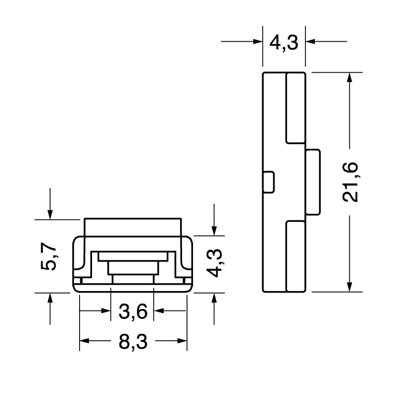 Connettore a clip 8mm 5A per collegamenti elettrici sicuri e rapidi in spazi ristretti